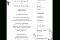 Violet Wedding Ceremony Program Cards Template With Wedding Ceremony Agenda Template