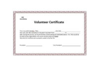 Volunteer Certificate Template (7) Templates Example Pertaining To Volunteer Certificate Templates