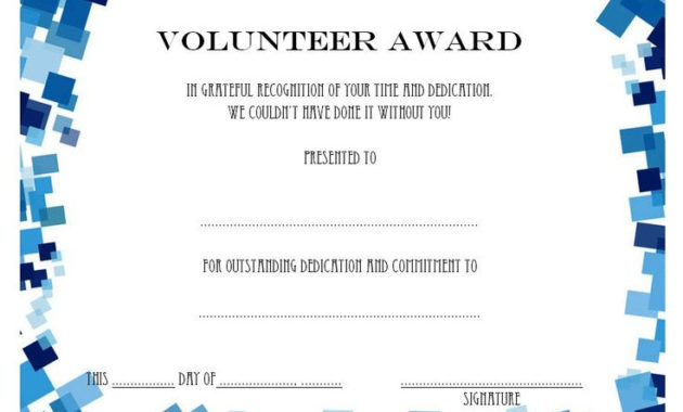 Volunteer Hours Certificate Template Free (1St Design With Regard To Volunteer Award Certificate Template