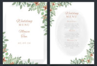 Watercolor Floral Wedding Menu Template | Free Vector Regarding Wedding Menu Choice Template