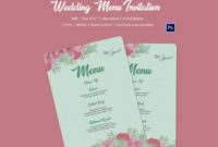Wedding Menu Template 44+ Free Word, Pdf, Psd, Eps Intended For Free Wedding Menu Template For Word