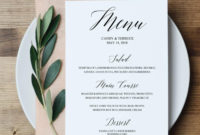 Wedding Menu Template Printable, Menu Cards Template With Free Printable Menu Templates For Wedding
