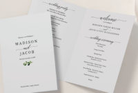 Wedding Program Template, Printable Wedding Program In Wedding Ceremony Agenda Template