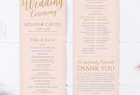 Wedding Program Template Printable Wedding Programs Blush Intended For Wedding Agenda Templates