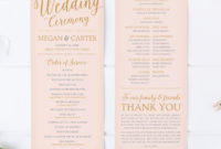 Wedding Program Template Printable Wedding Programs Blush With Wedding Agenda Template