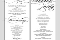 Wedding Reception Program Template ~ Addictionary With Wedding Agenda Template
