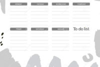 Weekly And Daily Planner Template With Abstract Shapes In Inside Weekly Agenda Template Notion