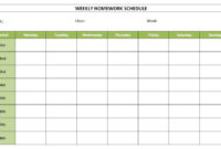 Weekly Homework Schedule » Officetemplates Intended For Homework Agenda Template