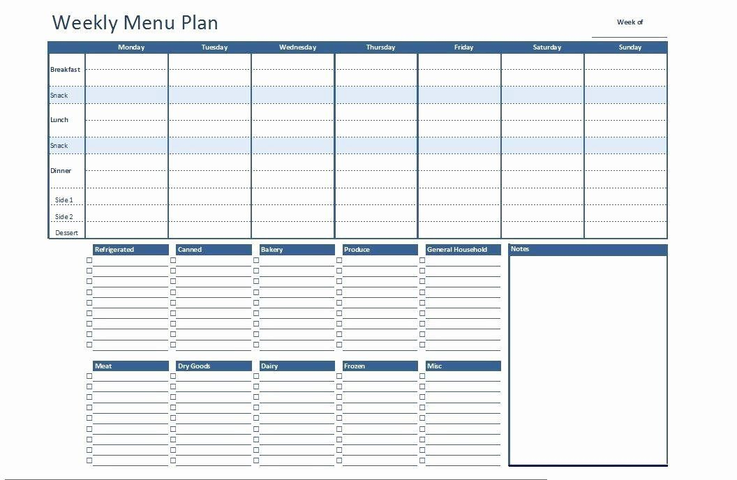 Weekly Meal Planner Template Word Best Of Free Excel Inside Menu Planning Template Word