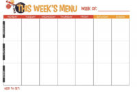 Weekly Meal Planning Printable | Room Surf Within Blank Dinner Menu Template