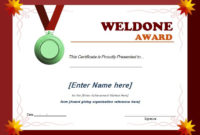 Well Done Award Certificate Template | Word & Excel Templates Intended For Good Job Certificate Template Free