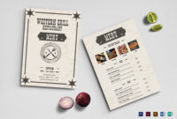 Western Grill Restaurant Menu Design Template In Psd, Word With Menu Templates For Publisher