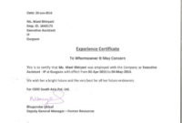 Work Experience Letter Cbre | Work Experience, Certificate Pertaining To Template Of Experience Certificate