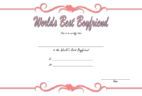 World&amp;#039;S Best Boyfriend Award Certificate Template Free For New Best Wife Certificate Template