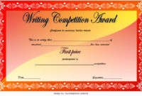 Writing Competition Certificate Templates 9+ Best Ideas Inside Weight Loss Certificate Template Free 8 Ideas