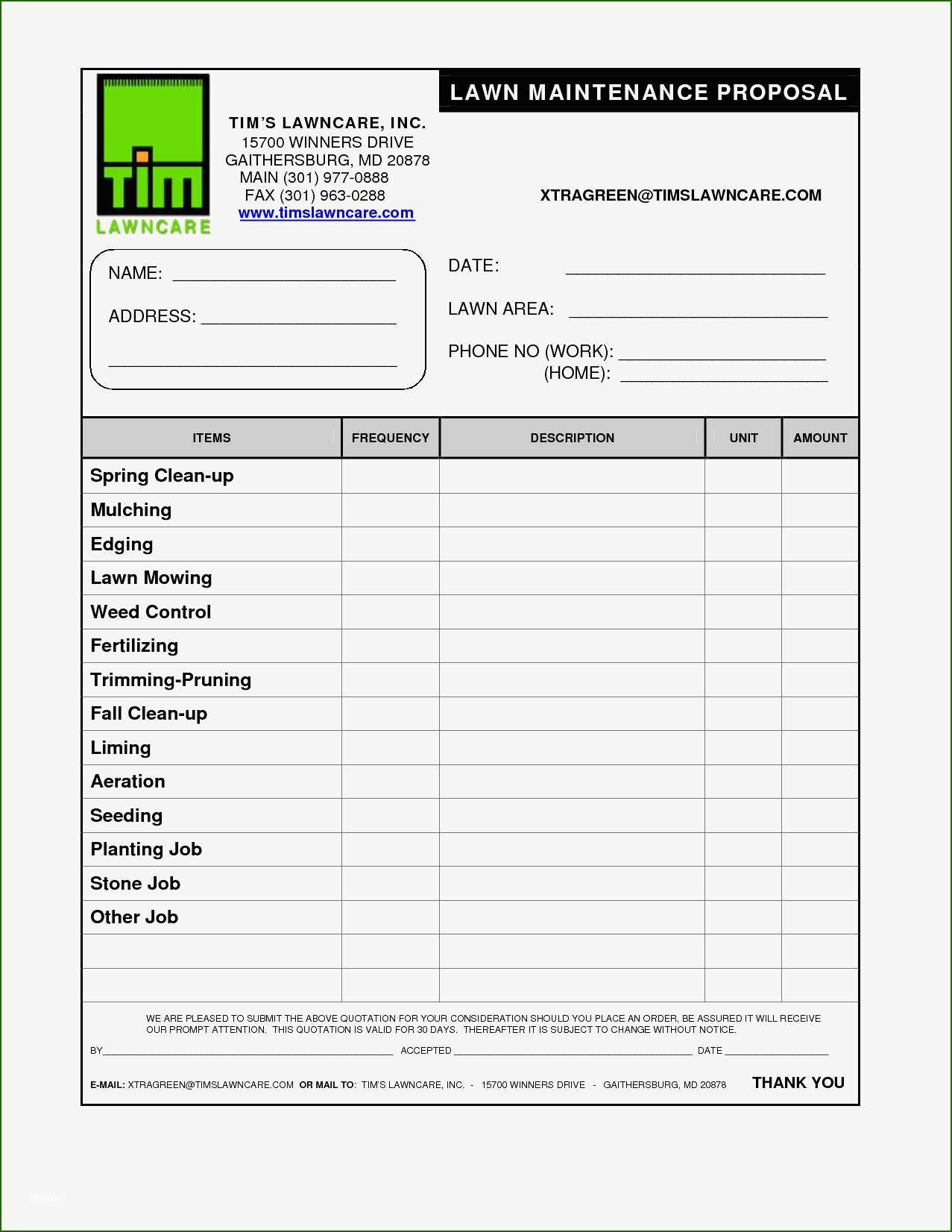 11 Marvelous Commercial Lawn Care Bid Template In 2020 In Amazing Landscaping Estimate Template