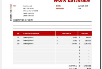 19+ Work Estimate Templates | Estimate Template, Excel Pertaining To Fascinating Itemized Estimate Template