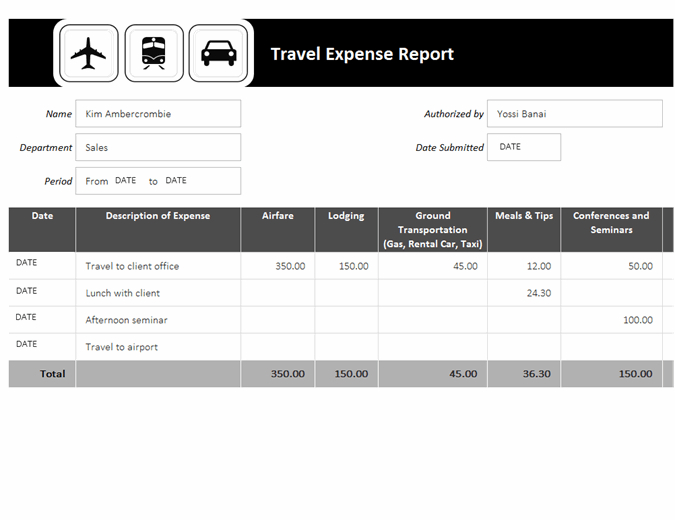 26+ Expense Report Template Excel Sample Templates Pertaining To Travel Estimate Template