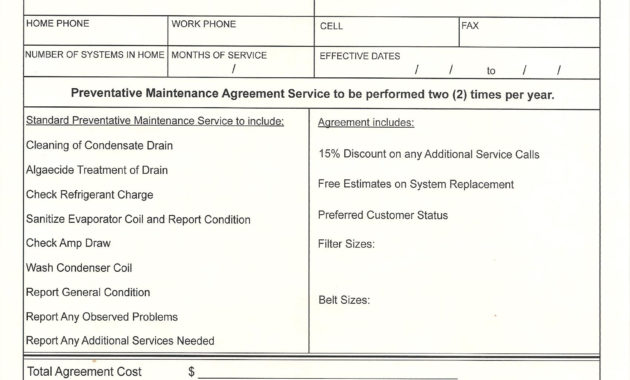 Maintenance Agreement Thompson'S Air Conditioning | Port With New Air Conditioning Estimate Template