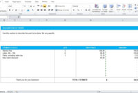 Work Estimate Template Excel Format Excel Tmp In Work Estimate Template