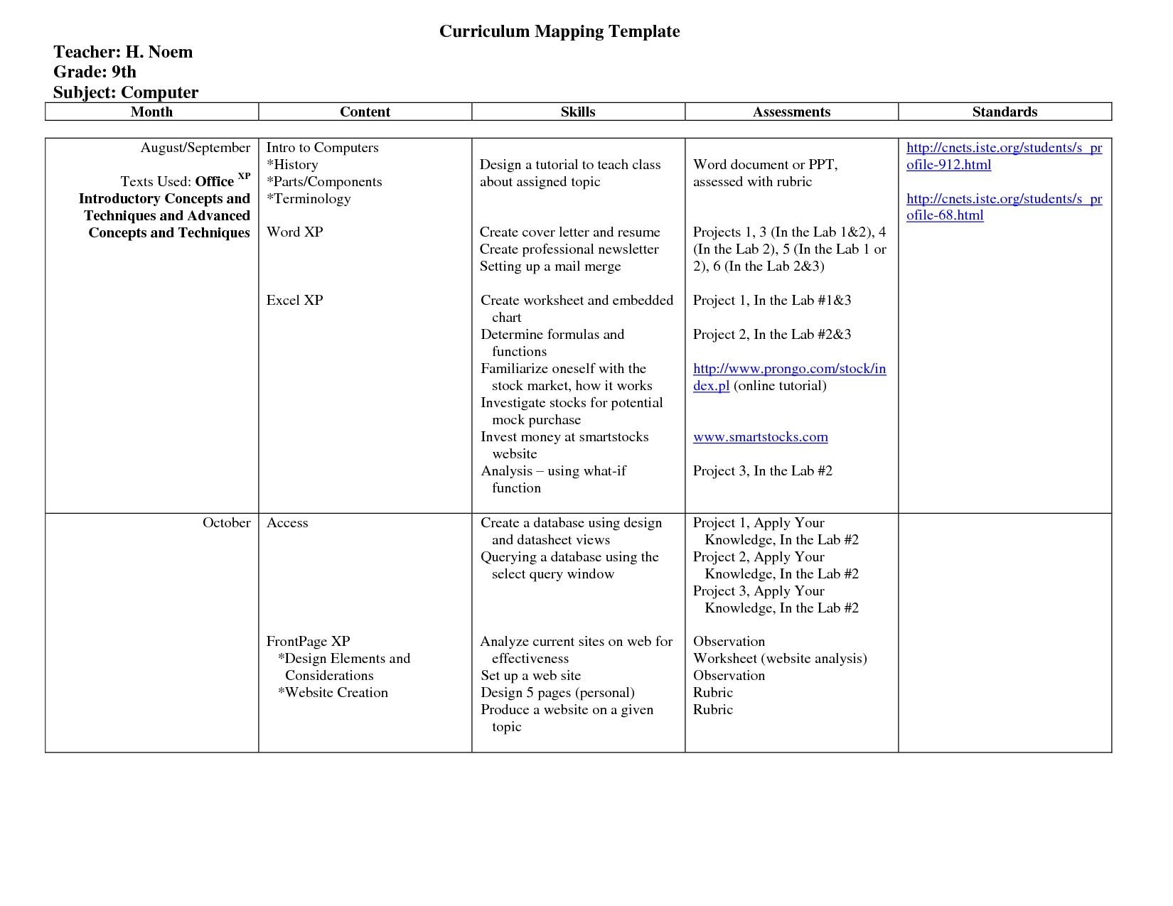 25 Images Of Curriculum Mapping Template For Training within Blank Syllabus Template