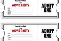 50+ Free Raffle & Movie Ticket Templates – Templatehub for Blank Admission Ticket Template