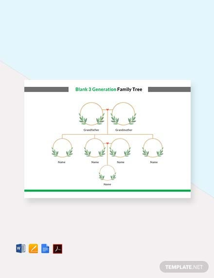 Blank 3 Generation Family Tree Template – Pdf | Word in Blank Family ...