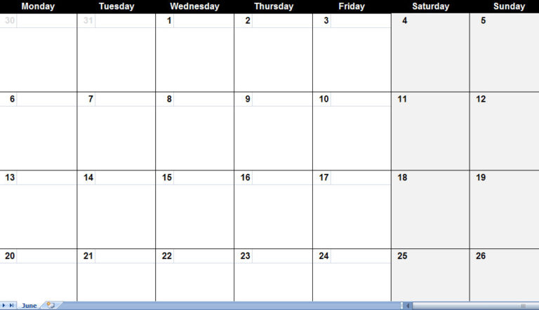 Blank Activity Calendar Template (4) - Templates Example regarding Blank Activity Calendar Template