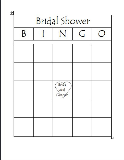 Blank Bridal Shower Bingo Template (1) | Professional with Blank Bridal Shower Bingo Template