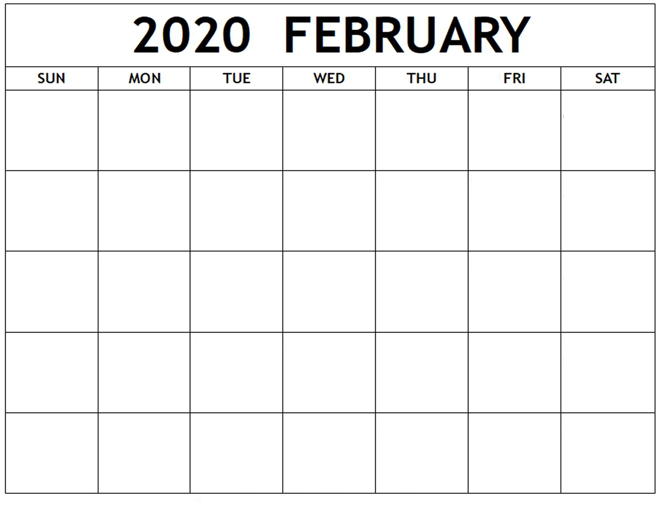 Blank February 2020 Calendar - Manage Work Activities In regarding Blank Activity Calendar Template