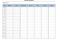 Blank Revision Timetable Template Awesome 7 Day Week One within Blank Revision Timetable Template