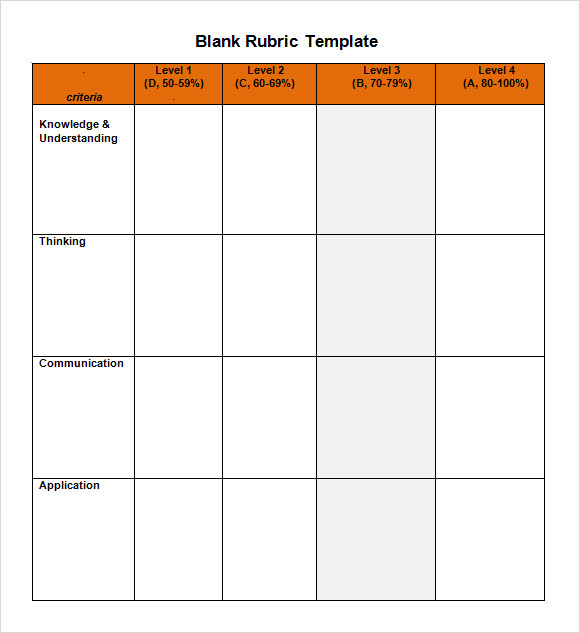 Blank Rubric Template | Template Business pertaining to Blank Rubric Template