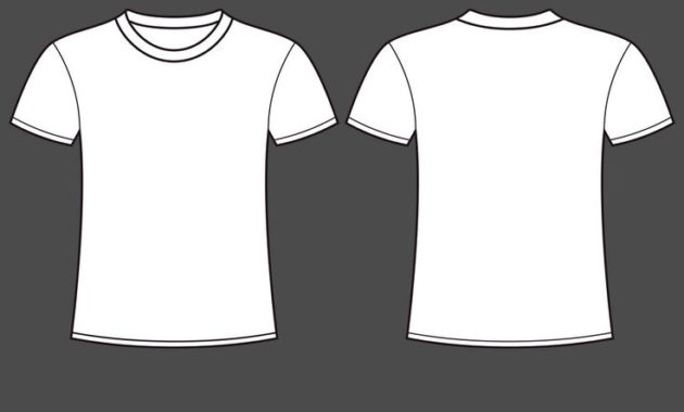 Blank T-Shirt Template Front And Back Royalty Free Vector for Blank T Shirt Outline Template