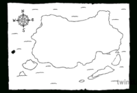 Blank Treasure Map Black And White Illustration – Twinkl intended for Blank Pirate Map Template