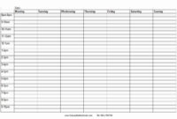 Blank Weekly Schedule Template Best Of 9 Best Of Printable for Blank Revision Timetable Template