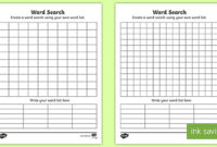 Blank Word Search Template | Word Games Literacy inside Blank Word Search Template Free