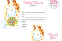 Bridal Shower Invitations & Thank You Cards Matching Set in Blank Bridal Shower Invitations Templates