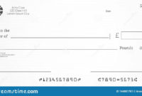 British Checkbook Page. Stock Vector. Illustration Of intended for Fun Blank Cheque Template