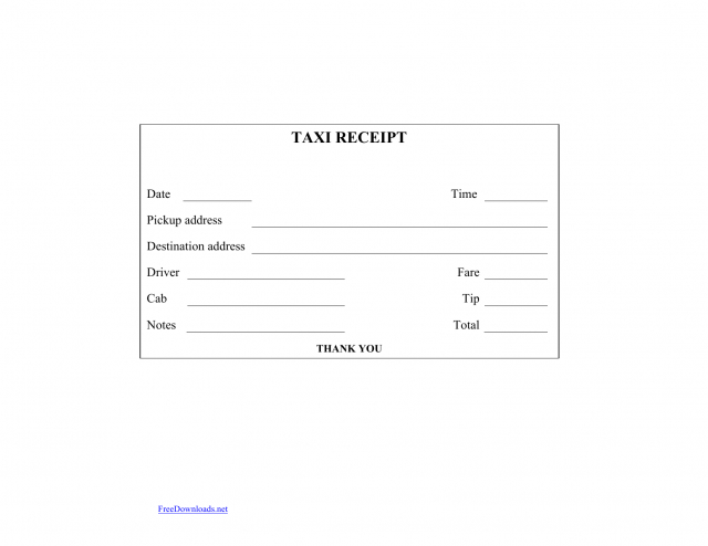 Download Blank Printable Taxi/Cab Receipt Template | Excel within Blank ...