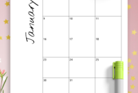 Download Printable Monthly Calendar With Notes Pdf throughout Blank Calander Template