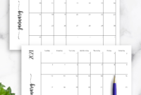 Download Printable Simple Monthly Calendar Horizontal Pdf pertaining to Blank Calander Template