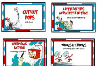 Dr. Seuss/Cat In The Hat Buffet Menu Cards | Dr Seuss in Blank Cat In The Hat Template