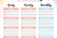 Free Cleaning Schedule Printable | Cleaning Checklist with Blank Cleaning Schedule Template