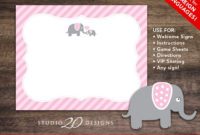 Instant Download 8X10 Pink Elephant Blank Sign Editable Pdf inside Blank Elephant Template