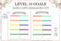 Level 10 Life Printable Wheel Of Life Goal Planner Goal Etsy regarding Blank Performance Profile Wheel Template