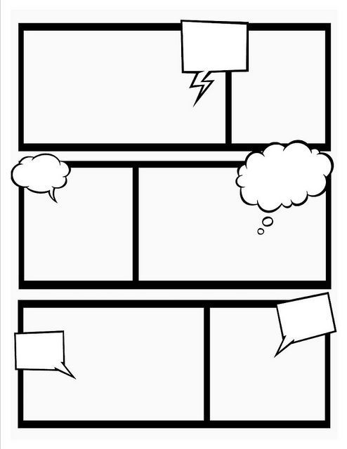 Make Your Own Comic Book With These Templates -- Would regarding Printable Blank Comic Strip Template For Kids