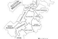 Modern City Map – Boston Massachusetts City Of The Usa pertaining to Blank City Map Template
