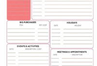 Month In Advance, At A Glance — Free Printable | Planner inside Month At A Glance Blank Calendar Template