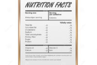 Nutrition Facts Vector. Blank, Template. Food Content. Fat throughout Blank Food Label Template