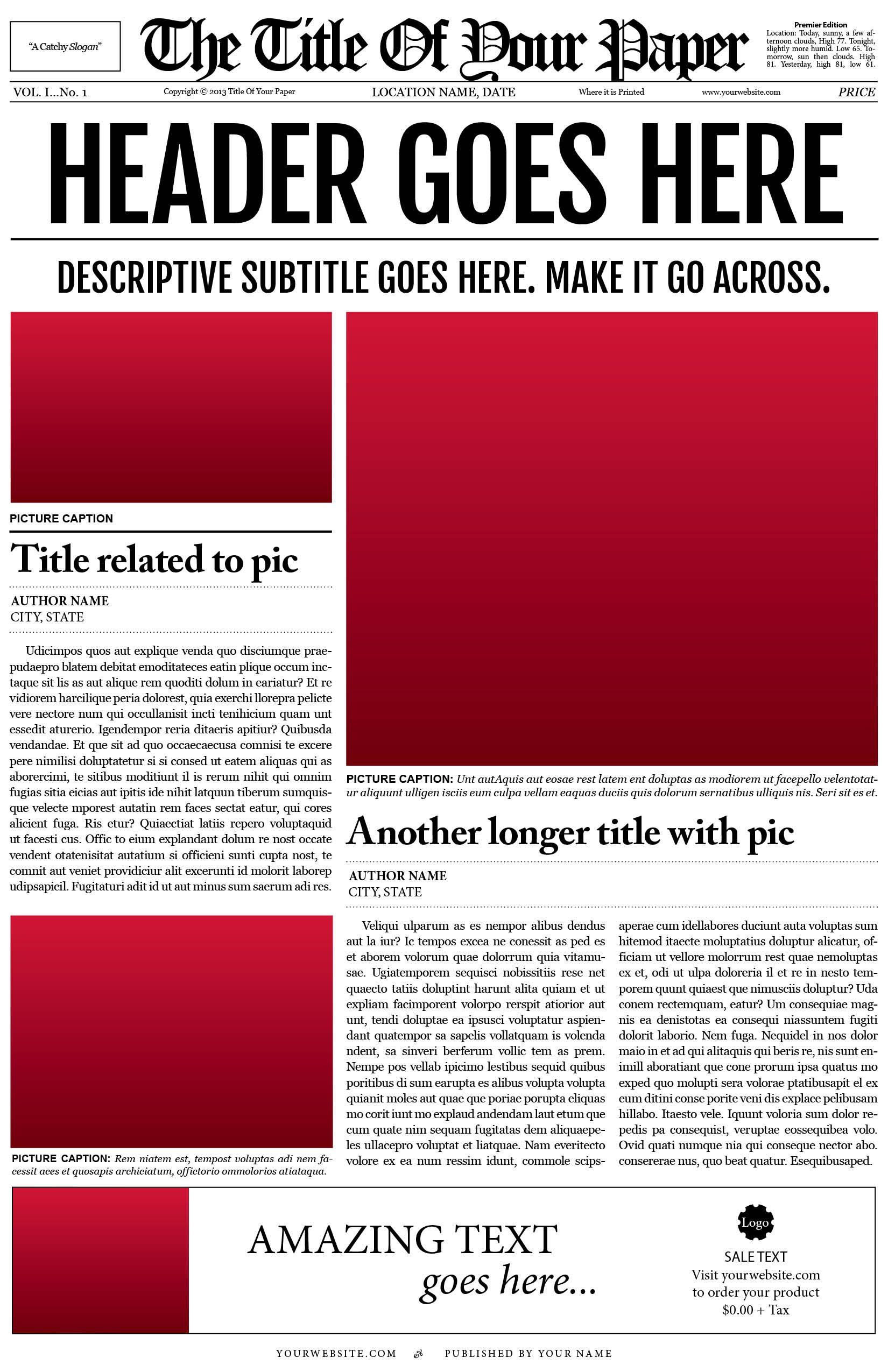 Old Style Newspaper Template | Newspaper Template Design in Blank Newspaper Template For Word